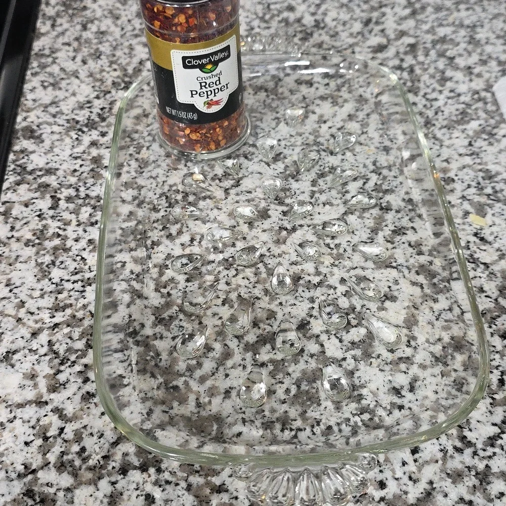 Antique Teardrop Glass Tray For Dining Or Vanity - Picture 9 of 11